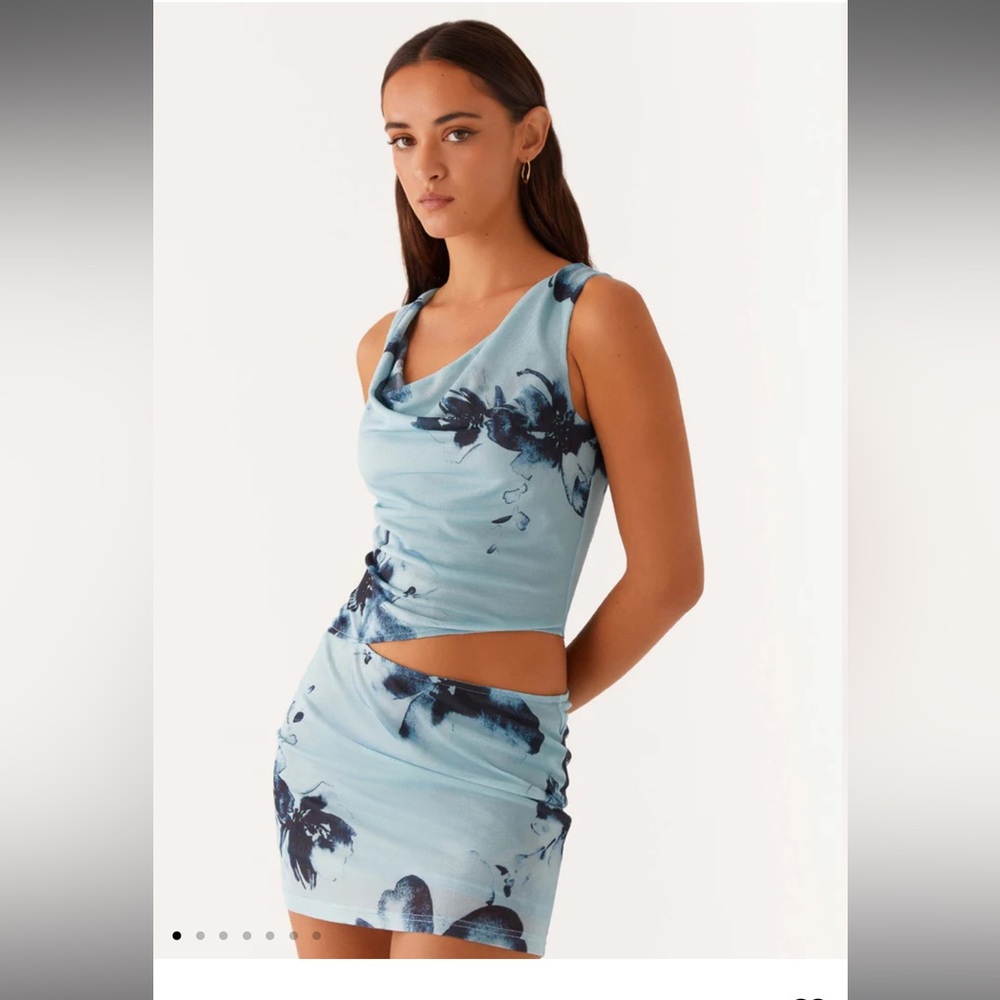 Peppermayo Exclusive - Nicola Mini Dress - Blue Black Floral, NWT size 4